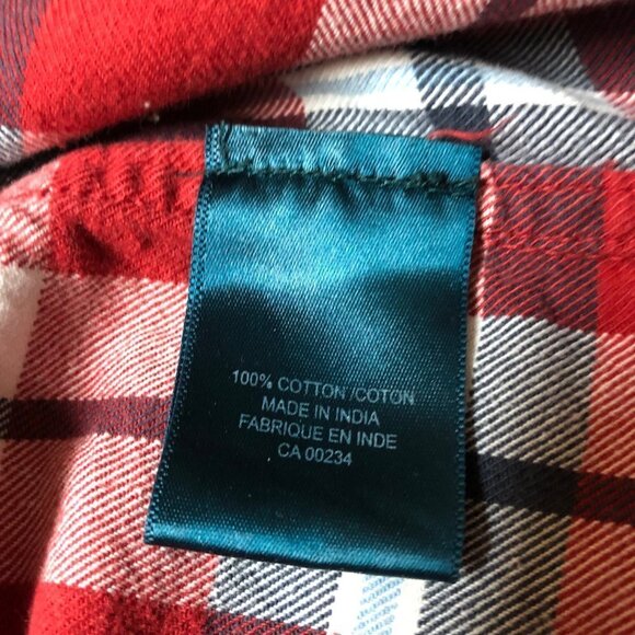 Hudson North Red/Navy Plaid Flannel Button Up Shirt Size XL - Picture 4 of 8